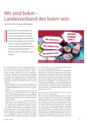 Vorschauseite 1: Wir sind bvkm – Landesverband des bvkm sein