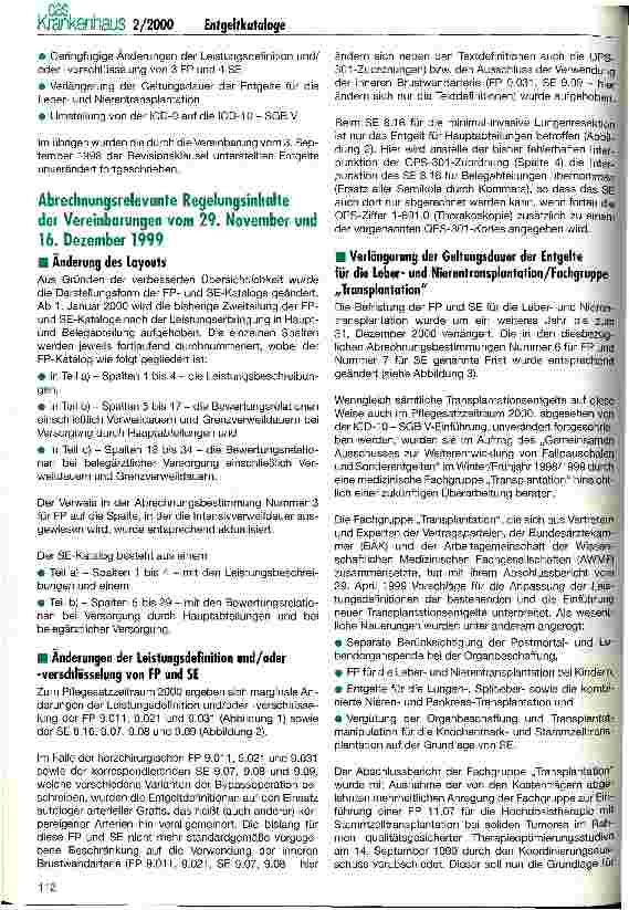 Vorschauseite 2: Entgeltkataloge 2000/ICD-10 - SGB V