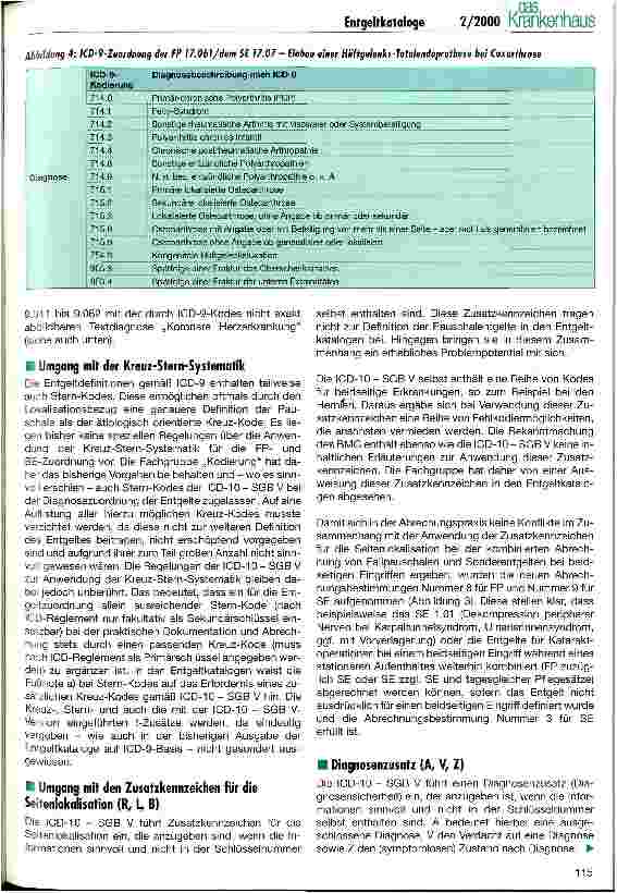 Vorschauseite 5: Entgeltkataloge 2000/ICD-10 - SGB V