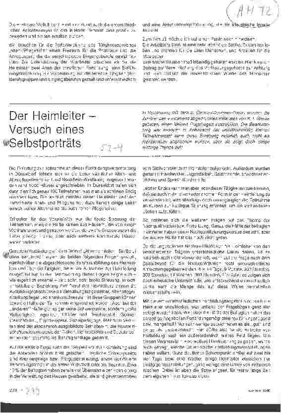 Vorschauseite 4: Altenheimleiter - Ein Beruf ohne Berufsbild