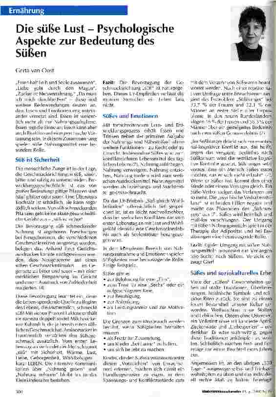 Vorschauseite 1: Die süße Lust - Psychologische Aspeke zur Bedeutung des Süßen