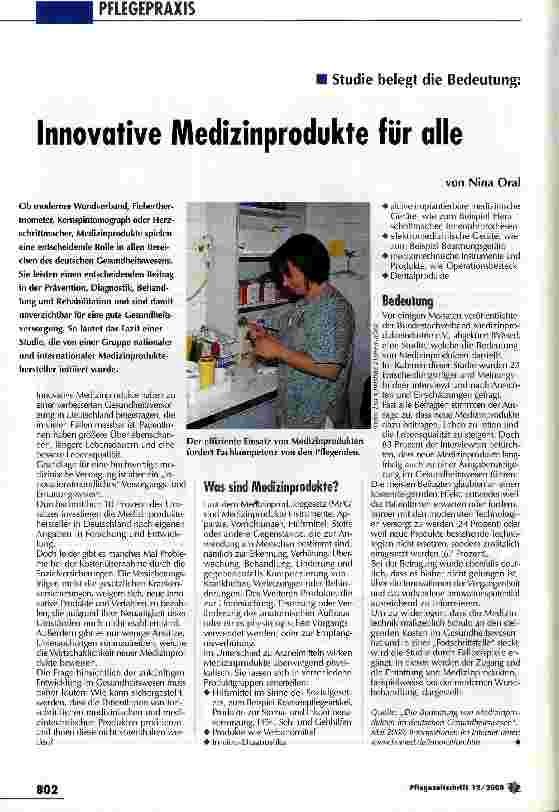 Vorschauseite 1: Innovative Medizinprodukte für alle Studie belegt die Bedeutung