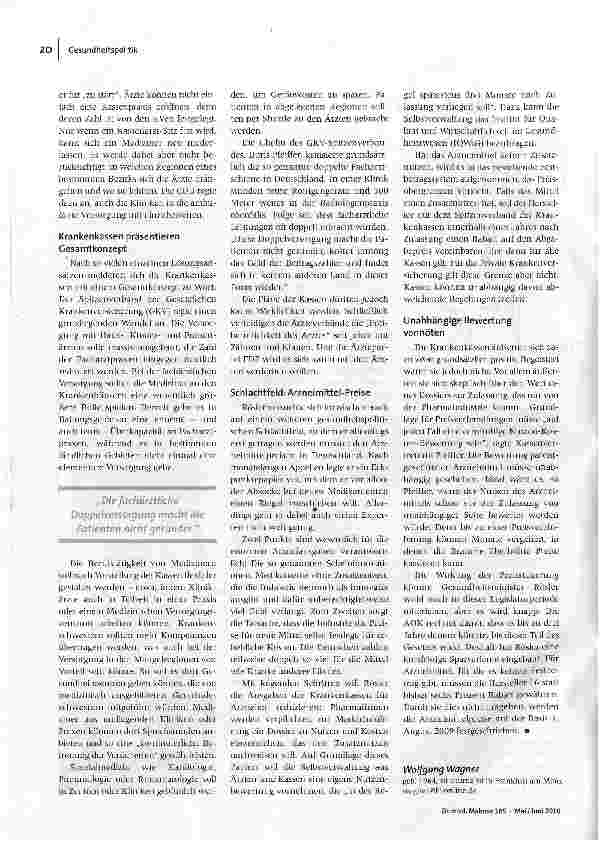 Vorschauseite 3: Landarztquote und billige Arzneimittel