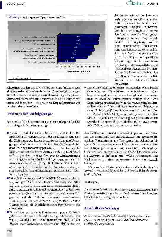 Vorschauseite 5: Innovationshürden für neue Untersuchungsund Behandlungsmethoden abbauen!