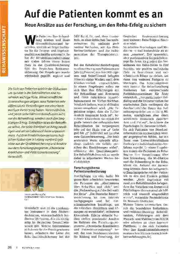 Vorschauseite 1: Auf die Patienten kommt es an