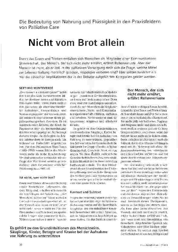 Vorschauseite 1: Nicht vom Brot allein
