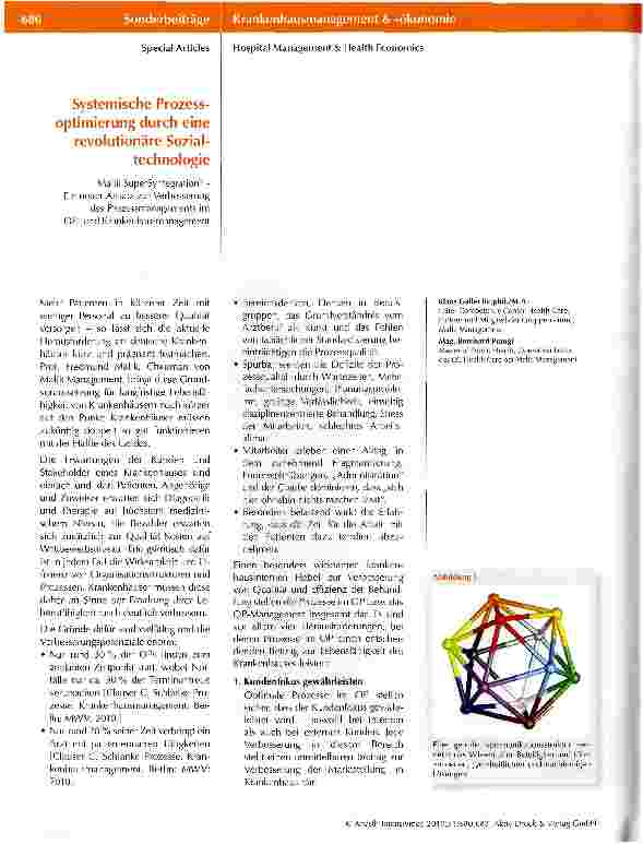 Vorschauseite 1: Systemische Prozessoptimierung durch eine revolutionäre Sozialtechnologie
