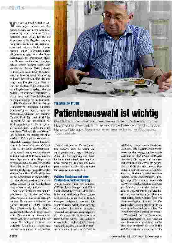 Vorschauseite 1: Patientenauswahl ist wichtig