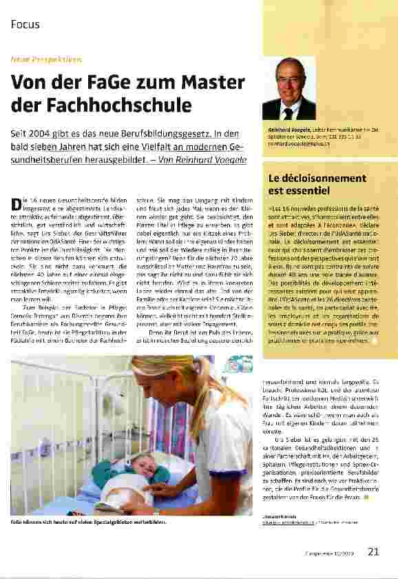 Vorschauseite 1: Von der FaGe zum Master der Fachhochschule