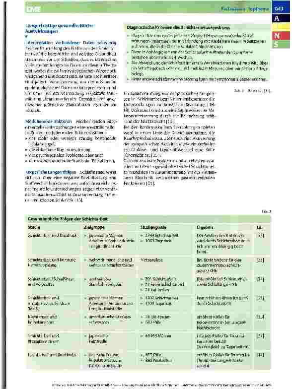Vorschauseite 4: Berufliche Belastungen in der Anästhesiologie Belastungen und gesundheitliche Störungen durch Schichtarbeit