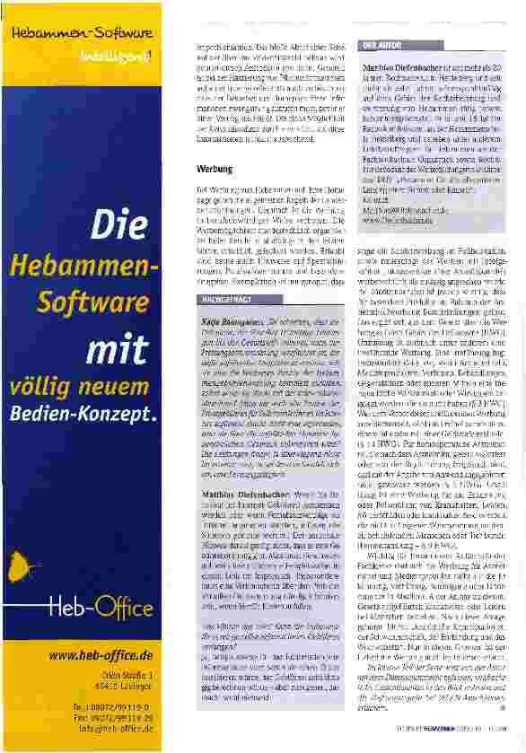 Vorschauseite 3: Internetrecht für Hebammen I Teil 4Pflichtangaben und Werbeverbote