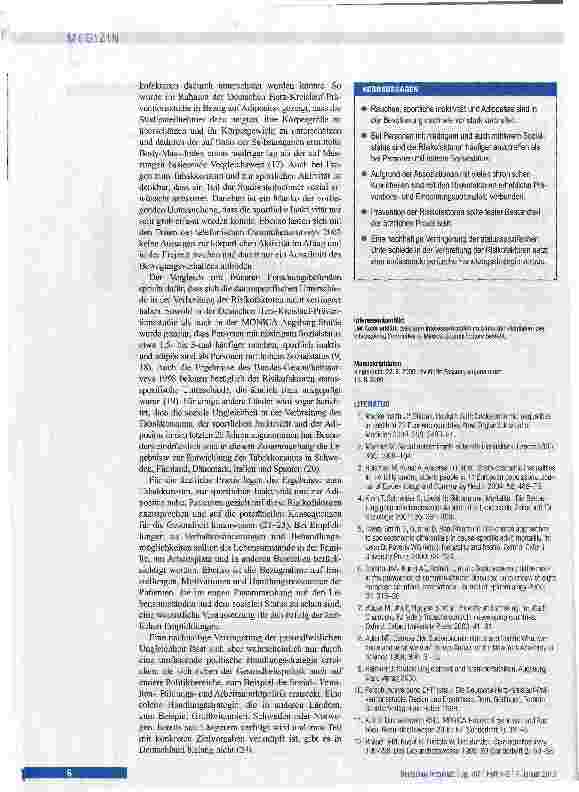 Vorschauseite 6: Tabakkonsum, sportliche Inaktivität und Adipositas
