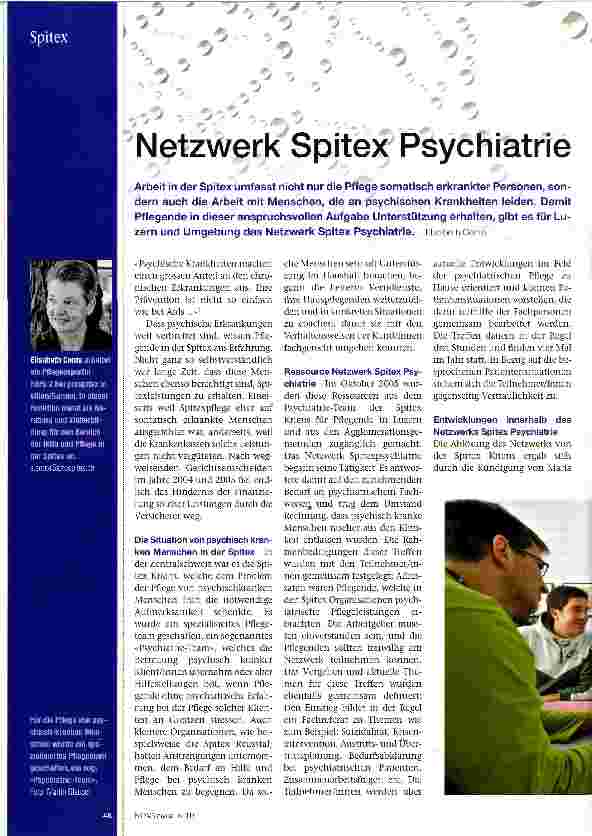 Vorschauseite 1: Netzwerk Spitex Psychiatrie