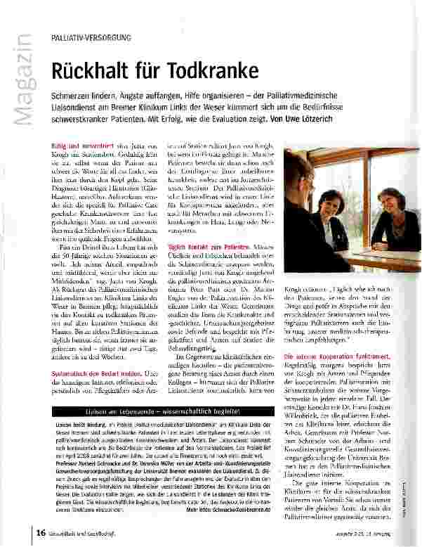 Vorschauseite 1: Rückhalt für Todkranke