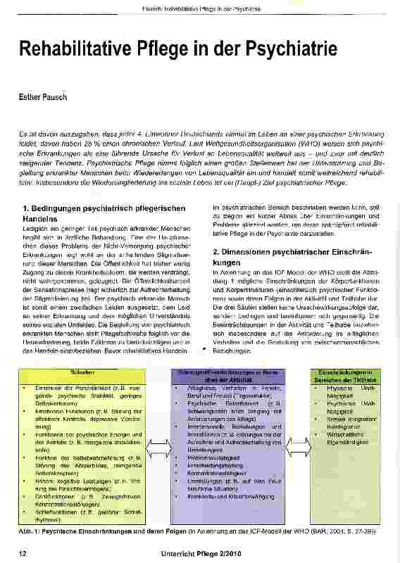 Vorschauseite 1: Rehabilitative Pflege in der Psychiatrie