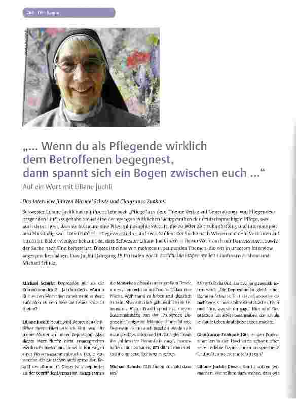 Vorschauseite 1: „... Wenn du als Pflegende wirklich dem Betroffenen begegnest, dann spannt sich ein Bogen zwischen euch ...