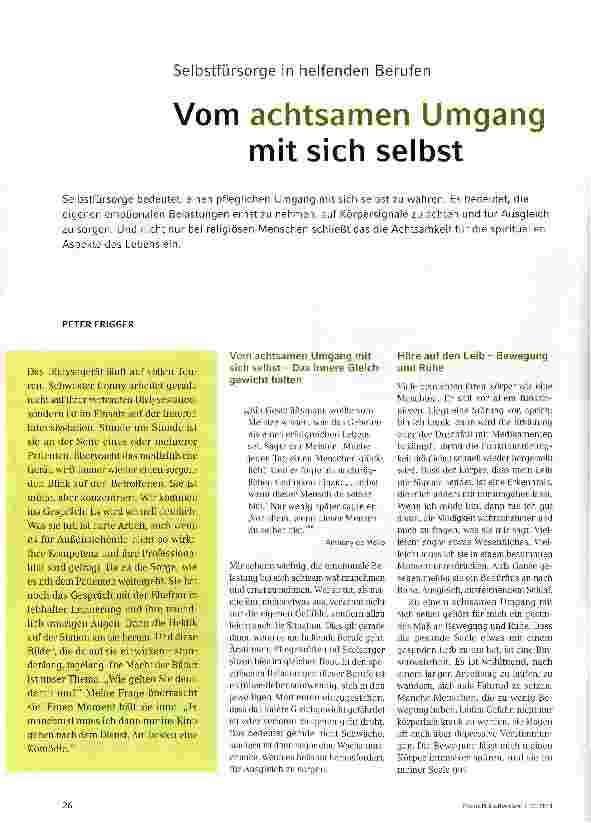 Vorschauseite 1: Selbstfürsorge in helfenden BerufenVom achtsamen Umgang mit sich selbst