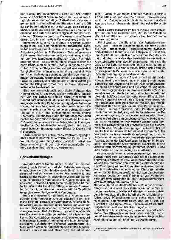 Vorschauseite 5: Sichere Krankenpflege -- auch Nachts