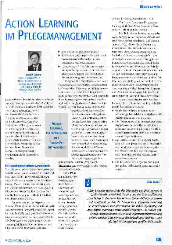 Vorschauseite 1: Action Learning im Pflegemanagement