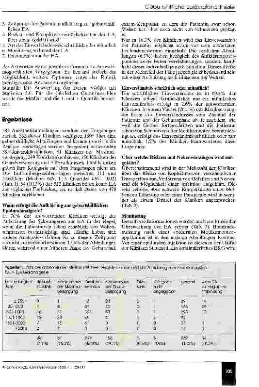 Vorschauseite 2: Geburtshilfliche Epiduralanalgesie: Aufklärung und Dokumentation