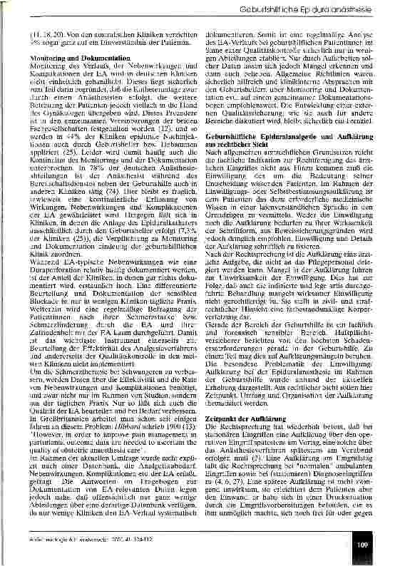 Vorschauseite 6: Geburtshilfliche Epiduralanalgesie: Aufklärung und Dokumentation