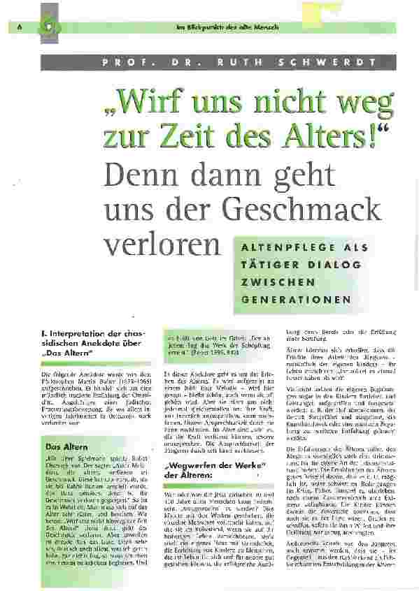 Vorschauseite 1: Denn dann geht uns der Geschmack verloren.