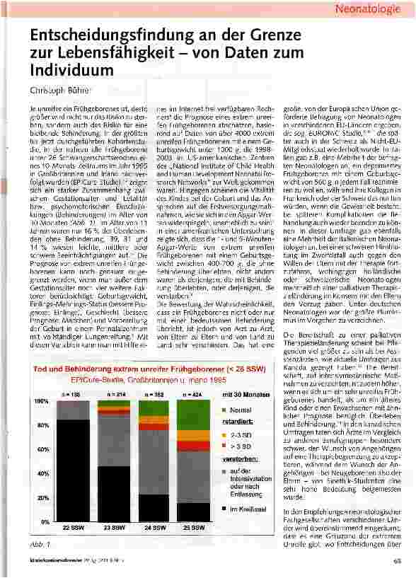 Vorschauseite 1: Entscheidungsfindung an der Grenze zur Lebensfähigkeit - von Daten zum Individuum