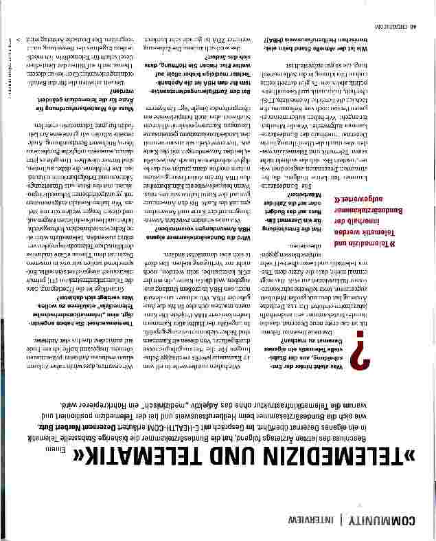 Vorschauseite 1: »TELEMEDIZIN UND TELEMATIK«