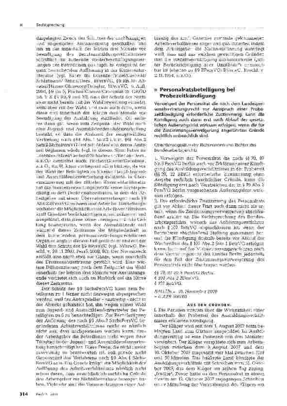 Vorschauseite 5: Weiterbeschäftigung eines Jugendvertreters