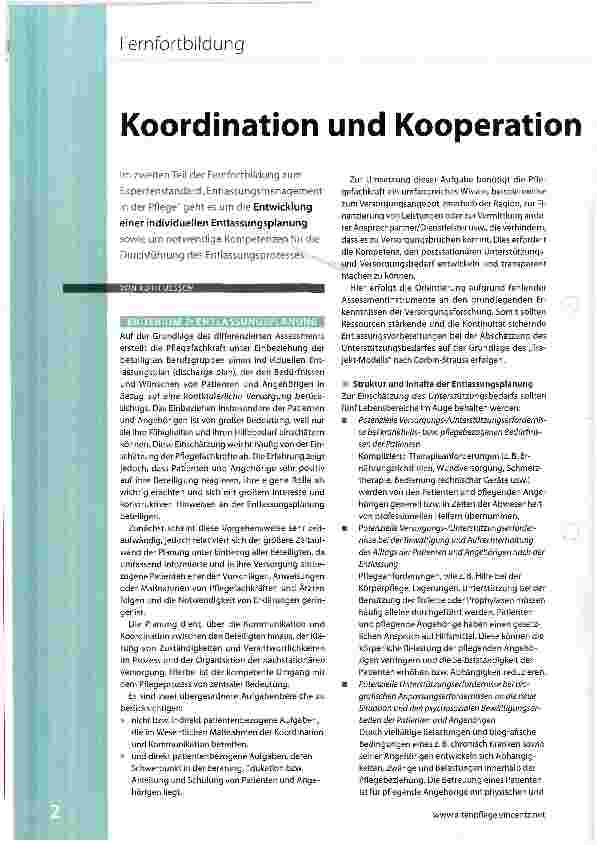 Vorschauseite 1: Koordination und Kooperation