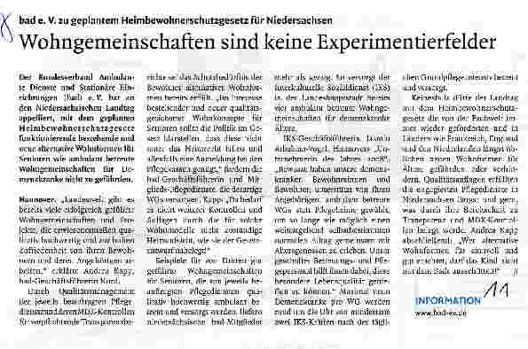 Vorschauseite 1: Wohngemeinschaften sind keine Experimentierfelder