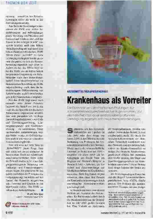 Vorschauseite 1: Krankenhaus als Vorreiter