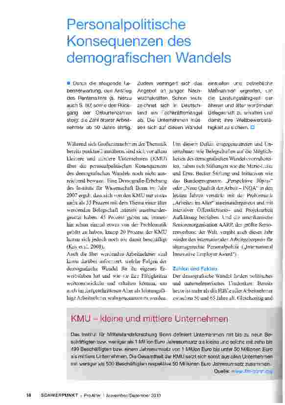 Vorschauseite 1: Personalpolitische Konsequenzen des demografischen Wandels