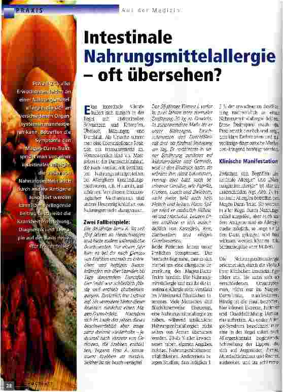 Vorschauseite 1: Intestinale Nahrungsmittelallergie - oft übersehen?