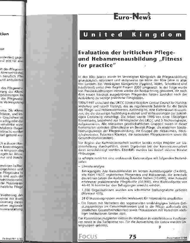 Vorschauseite 1: Evaluation der britischen Pflegeund Hebammenausbildung Fitness for practice