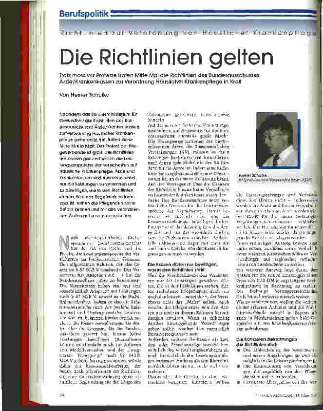 Vorschauseite 1: Die Richtlinien gelten Richtlinien zur Verordnung von Häuslicher Krankenpflege