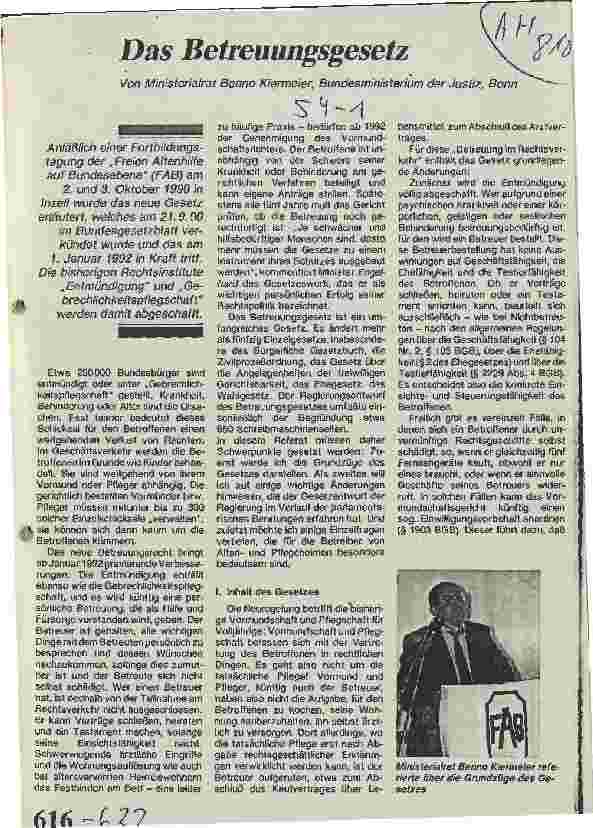 Vorschauseite 1: Das Betreuungsgesetz