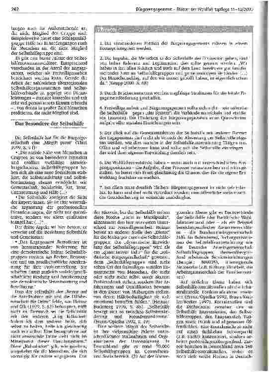 Vorschauseite 3: Selbstsorge und Gemeinsinn Der Beitrag der Selbsthilfe zum Bürgerengagement