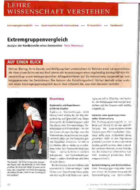 Vorschauseite 1: Extremgruppenvergleich