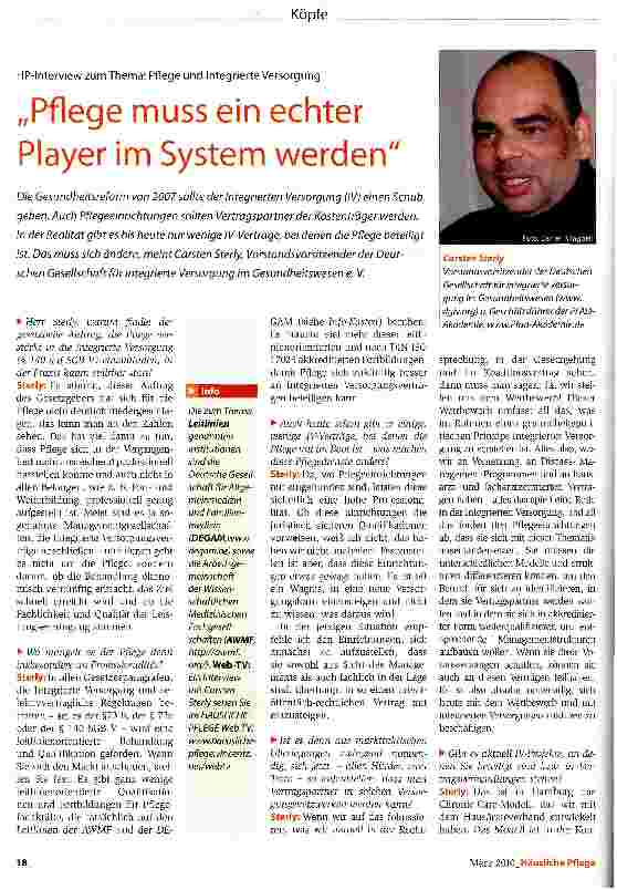 Vorschauseite 1: „Pflege muss ein echter Player im System werden