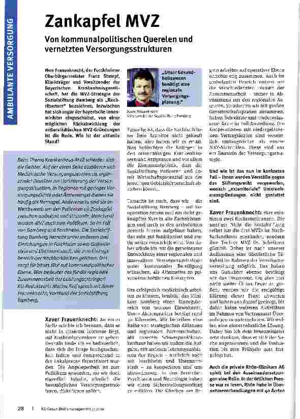 Vorschauseite 1: Zankapfel MVZ