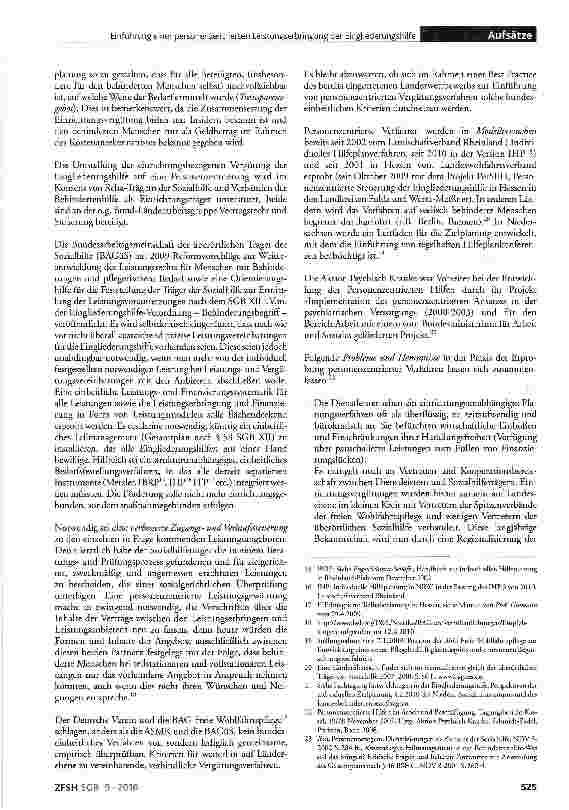 Vorschauseite 3: Einführung einer personenzentrierten Leistungserbringung der Eingliederungshilfe nach dem SGB XII