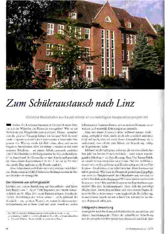 Vorschauseite 1: Zum Schüleraustausch nach Linz