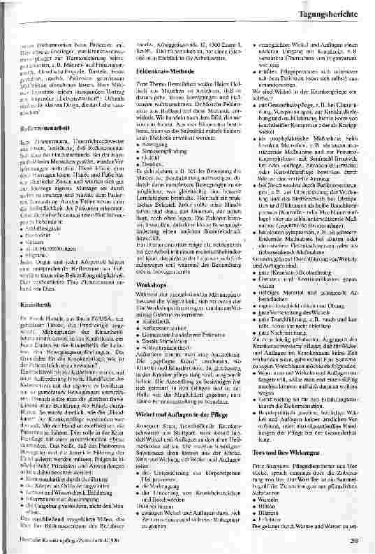 Vorschauseite 2: Alternativen in der Pflege 4. Essenser Symposion der Agnes Karll-Stiftung und des DBfK