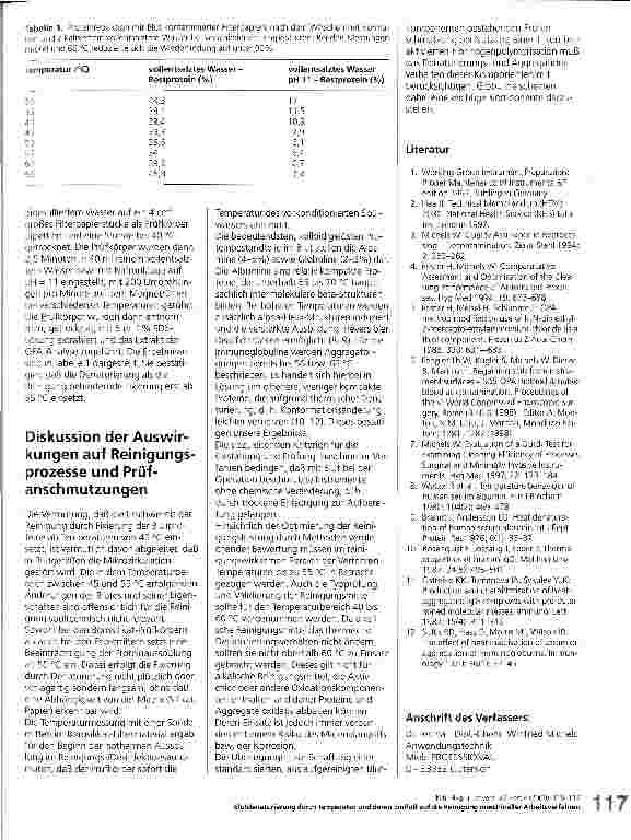 Vorschauseite 3: Blutdenaturierung durch Temperatur und deren Einfluß auf die Reinigung maschineller Aufbereitungsverfahren