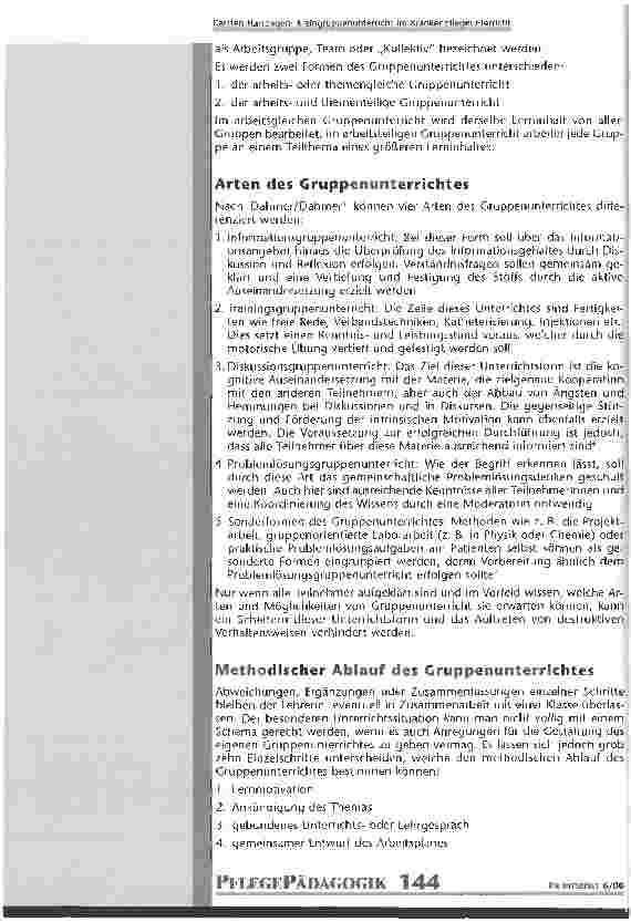 Vorschauseite 2: Kleingruppenunterricht im Krankenpflegeunterricht Konzeption, Vorund Nachteile, Planung und Umsetzung
