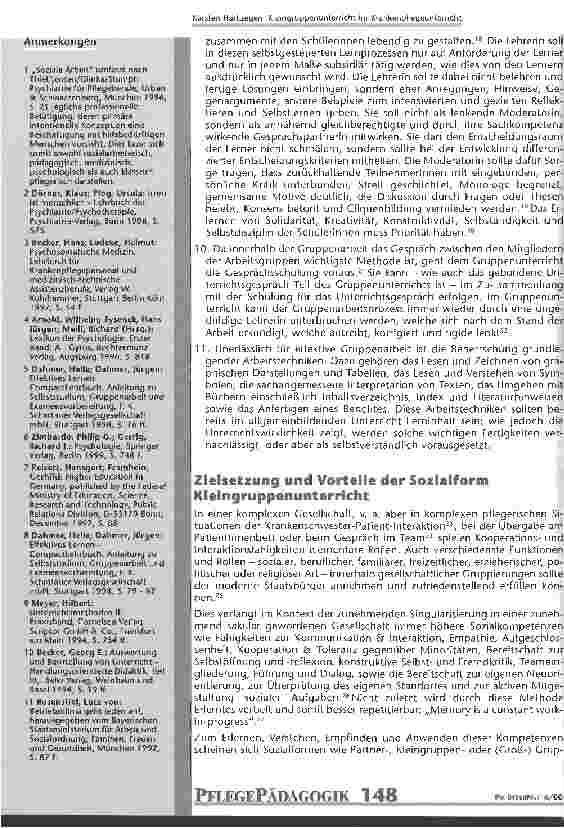 Vorschauseite 6: Kleingruppenunterricht im Krankenpflegeunterricht Konzeption, Vorund Nachteile, Planung und Umsetzung