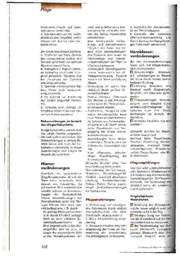 Vorschauseite 3: Pflegerische Intervention bei chemotherapierten Patienten Teil 2: Spezielle Veränderungen während und nach einer chemotherapeutischen Behandlung
