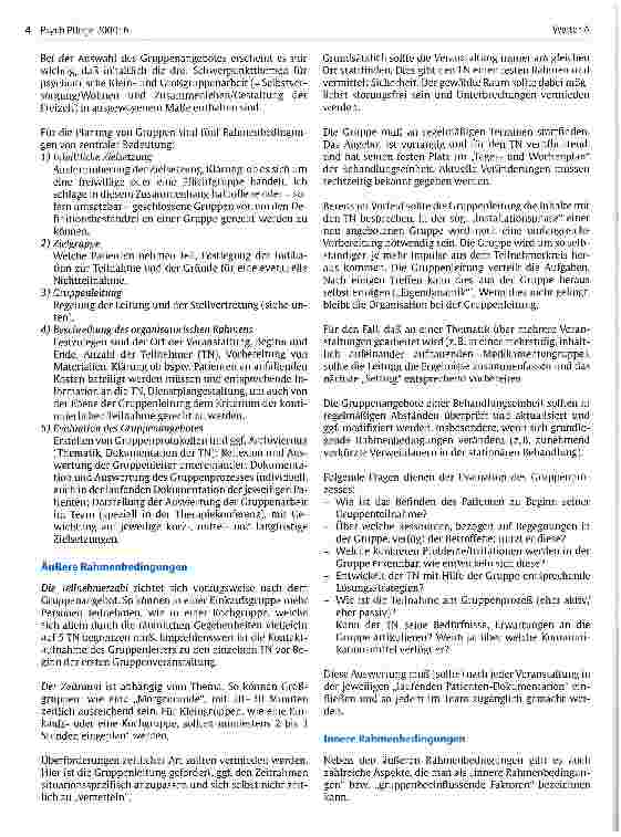 Vorschauseite 2: Psychiatrische Kleinund Großgruppenarbeit Methodisch-didaktische Fragestellungen und pflegerische Aspekte