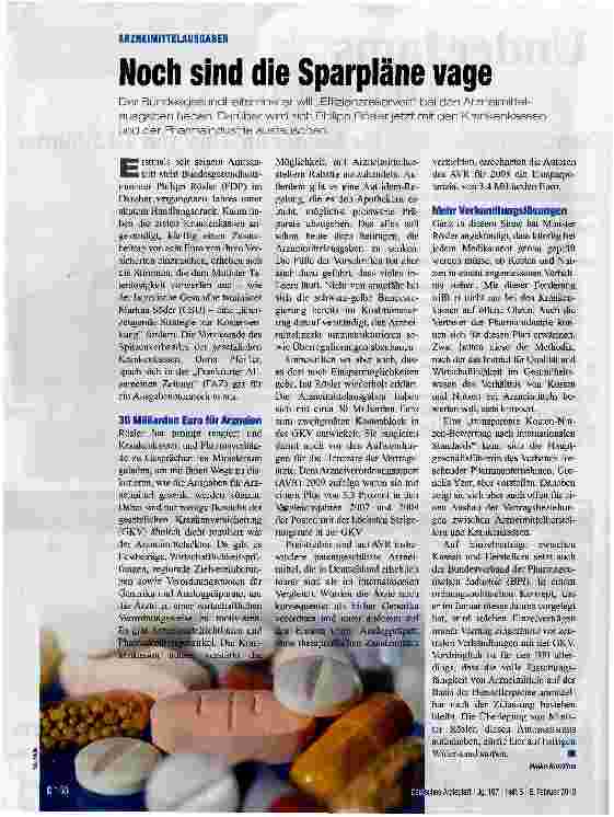 Vorschauseite 1: Noch sind die Sparpläne vage